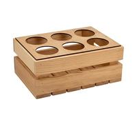 GoodFreshDecor Caisse en Bois pour 6 Bouteilles de 0,5 L - Porte-Bouteilles Sécurisé avec Couvercle Naturel pour la Fête des Pères et Les Anniversaires - 30 x 20 x 12 cm - Naturel
