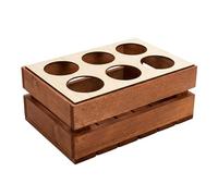 GoodFreshDecor Caisse en Bois pour 6 Bouteilles de 0,5 L - Porte-Bouteilles Sécurisé avec Couvercle Naturel pour la Fête des Pères et Les Anniversaires - 30 x 20 x 12 cm - Marron
