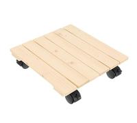 GoodFreshDecor Porte Plante À roulettes Support Plante Porte Pot de Fleur Extérieur Roule Pot de Plant en Bois Roulant Naturel 25 x 25 x 7,5 cm