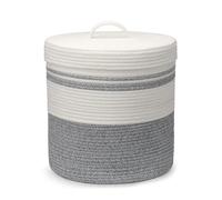 Goodheim Panier à Linge avec Couvercle, Panier à Linge Pliable pour Rangement Chambre ou Salle de Bain, Corbeille à Linge Sale（Gris Avec couvercle,40L）