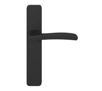 GoodHome Irvil paire poign?e9es sur plaque rectangulaire noir mat effet nickel L.126,5 x l.42 mm entraxe 165-195 mm