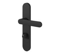 GoodHome Minzh ensemble poignées sur plaque rondes à condamnation noir mat L120 mm