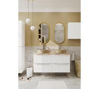 GoodHome Miroir Salle de Bains Oblong 40 x 80 cm Effet Or, Cadre Aluminium
