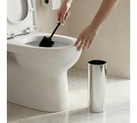 GoodHome Pot à Balai WC Koros chromé Brillant