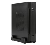 Goodisory SECC Châssis Mini itx HTPC sans Ventilateur avec Baie de Disque 2,5" et Pied Vertical Noir