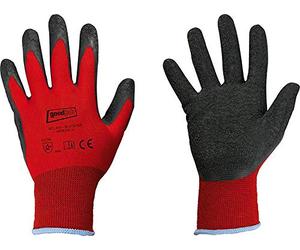 goodjob Blackgrip Lot de 12 paires de gants enduits de latex Rouge/noir