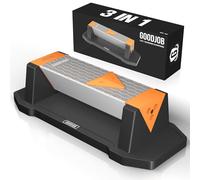 Goodjob Pierre à aiguiser diamant 3 côtés Grain 400/1000/8000 Diamant industriel de qualité supérieure et pierre à aiguiser en céramique Convient pour l'acier de toute dureté avec guide d'angle et