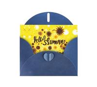 Goodlooking Hello Nice Sunshines Carte de vœux en papier nacré vierge, motifs uniques, enveloppes pour remerciement, invitations