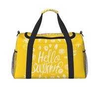 Goodlooking Hello Print Sac de sport pour femme - Sac fourre-tout de gym avec compartiment, sac fourre-tout pour homme, femme, sac à main de week-end pour femme, Noir , Taille unique
