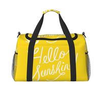 Goodlooking Hello Sunshine Sac de voyage imprimé pour effets personnels, sac de sport et de fitness, voyage longue distance, Noir , Taille unique