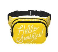 Goodlooking Hello Sunshine Unisexe Réglable Taille Carré Double Couche Ceinture Sac pour Activités de Plein Air Voyage Course Randonnée, Noir , Taille unique