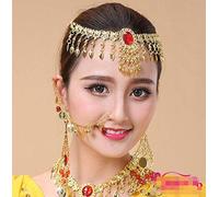 GoodLuck Décoration de Cheveux tête de Bande de Cheveux Danse Montrer Indien Bijoux tête Accessoires Danse du Ventre bohème Boho pièce tête chaîne Cheveux