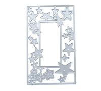 GoodLuvk28 Scrapbooking Die Cuts pour Noël, Cadre étoile à Cinq Branches De Découpe Die DIY Scrapbook Paper Cards Craft Stencil Mold, Funny DIY Card Making for Kids Argent