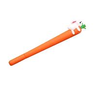 Goodluvk28 Stylo à encre gel en silicone Motif lapin carotte 0,5 mm Noir pour étudiants Orange