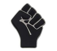 goodluxx Broche en forme de poing en émail noir avec symbole de solidarité Lives Matter, Émail
