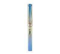 goodluxx Stylo plume de couleur métallique avec corps rempli de piston et fenêtre à encre visible de 0,5 mm Pointe iridium pour enfant Stylo plume pratique de la calligraphie 5#