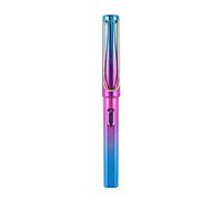 goodluxx Stylo plume de couleur métallique avec corps rempli de piston et fenêtre à encre visible de 0,5 mm, pointe iridium pour enfant qui s'entraîne à la calligraphie