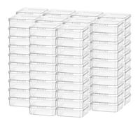 Goodma Lot de 100 mini boîtes de rangement carrées vides en plastique transparent avec couvercles à charnière pour petits articles et autres projets d'artisanat (7,5 x 7,5 x 2,5 cm)