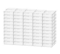 Goodma Lot de 100 Mini Boîtes Rangement Plastique Transparent, Boîtes de Rangement Carrées avec Couvercles à Charnière pour Petits Articles et Projets d'Artisanat (6,5 x 6,5 x 2 cm)