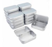 Goodma Lot de 20 boîtes rectangulaires en métal vides à charnière pour les nécessités de base pour la maison, 95 x 62 x 20 mm (argenté)