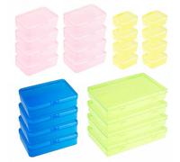 Goodma Lot de 24 boîtes rectangulaires en plastique de différentes tailles avec couvercles à charnière pour petits articles et autres projets d'artisanat