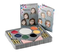Palette 7 Fards Gras + 6 Crayons + 2 Eponges Applicatrices - Multicolores