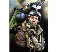 Goodmoel 1/10 modèle de buste de figurine en résine de pilote britannique de la seconde guerre mondiale/Kit moulé sous pression de soldat non assemblé et non peint/Lw-7517