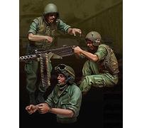 Goodmoel 1/35 Guerre du Vietnam US Tank Corps Combat Résine Soldat Modèle Kit (3 Personnes)/Kit Miniature Non Assemblé et Non Peint/XH-5915