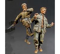 Goodmoel 1/35 Kit de modèle de soldat en résine de combat allemand et soviétique de la seconde guerre mondiale (2 personnes)/kit miniature non assemblé et non peint/YH-1182
