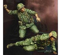 Goodmoel 1/35 Vietnam War US Soldier Jungle Fighting Resin Model Soldier Kit (2 Persons) / Unassembled and Unpainted Soldier Miniature Kit/Ja-7971