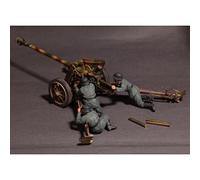 Goodmoel Figurine en résine de l'escouade d'artillerie allemande 1/35 de la seconde guerre mondiale (sans canon) / Kit miniature de soldat non assemblé et non peint/HC-595