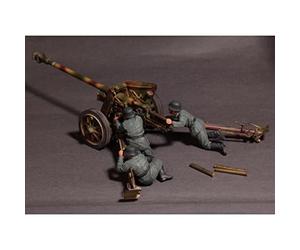 Goodmoel Figurine en résine de l'escouade d'artillerie allemande 1/35 de la seconde guerre mondiale (sans canon) / Kit miniature de soldat non assemblé et non peint/HC-595