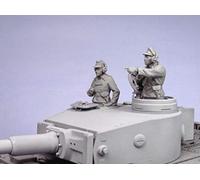 Goodmoel Kit de modèle de soldat en résine d'équipage de char allemand de la seconde guerre mondiale au 1/35 (2 personnes, sans char)/Kit miniature non assemblé et non peint/YH-6957