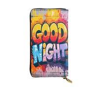 Goodnight Portefeuille long en cuir coloré pour femme avec 12 emplacements pour cartes de crédit, poche zippée pour pièces de monnaie, compartiments pour espèces, pochette élégante pour un usage