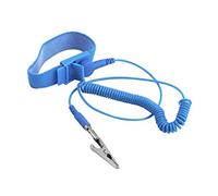 Goodplan Mise à la Terre Dragonne Antistatique Câble enroulé élastique Anti-Poignet Statique Bande de décharge du Bracelet Bleu 1 Pcs