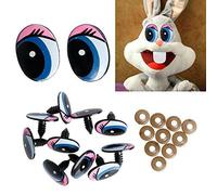 Goodplan Qualité Premium 5 Pairs10Pcs Ovale Bleu Sécurité En Plastique Yeux Jouet Marionnettes Poupées Yeux DIY 24 x18mm