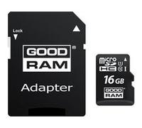 GOODRAM - Carte mémoire flash (adaptateur microSDHC - SD inclus(e)) - 16 Go - UHS Class 1 - micro SDHC G