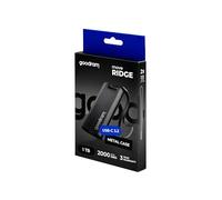 GoodRam - Disque Dur Externe SSD 1To - USB 3.2 Gen. 2x2 Type-C - Move Ridge Black - Vitesse de Lecture Jusqu’à 2000 Mo/s, Vitesse d’Écriture Jusqu’à 2000 Mo/s - Boîtier Métallique - 75×32×9,5 mm