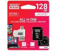 Goodram M1A4-1280R11 128Go MicroSDHC UHS-I Classe 10 mémoire Flash - mémoires Flash (128 Go, MicroSDHC, Classe 10, UHS-I, 60 Mo/s, Noir, Blanc)