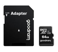 GOODRAM Carte microSDXC 64GB Classe 10 UHS‑I + Adaptateur