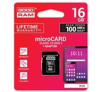 GOODRAM M1AA - Carte mémoire flash (adaptateur SD inclus(e)) - 16 Go - UHS-I / Class10 - microSDHC UHS-I G