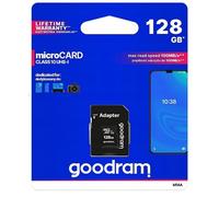 Goodram microSD carte mémoire 128 GB pour smartphone, appareil photo - carte micro SD - 100 mb/s - avec adaptateur SD