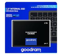 GoodRam SSD 2TB CX400 Gen.2 2048GB Solid State Drive SSD avec Interface SATA III 3D TLC NAND Flash puces mémoire 2,5" pour accélérer Votre PC jusqu'à 10 Fois Noir 2048 Go 2 to