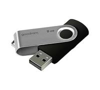 Goodram USB flash disk, USB 2.0, 8Go, UTS2, noir, UTS2-0080K0R11, USB A, avec capuchon pivotant