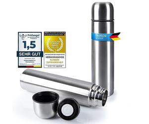 GOODS+GADGETS® Bouteille Isotherme Inox 1 L avec Gobelet - Anti-Fuite