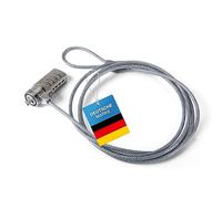 GOODS+GADGETS Câble antivol 1,8 m - Serrure numérique - Acier inoxydable - Argent - Verrou Kensington - Sécurité pour ordinateur portable, smartphone, tablette