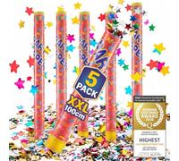GOODS+GADGETS® Canon à Confettis XXL 100 cm - Lot de 5