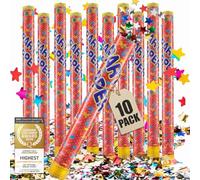 GOODS+GADGETS® Canon à Confettis XXL 100 cm - Set de 10 | Shooter confettis géant 8 m de hauteur - sans pyrotechnie - confettis métalliques ignifuges