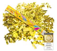 GOODS+GADGETS® Canon à Confettis XXL 60 cm - Lanceur de Confettis | Effet spectaculaire jusqu'à 8 m - confettis dorés métalliques - sans pyrotechnie - mariage, anniversaire