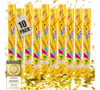GOODS+GADGETS® Canon à Confettis XXL 60 cm - Lot de 10 Shooters | Lance-confettis géant sans artifices - tir jusqu'à 8 m - confettis métalliques ignifugés - mariage, anniversaire